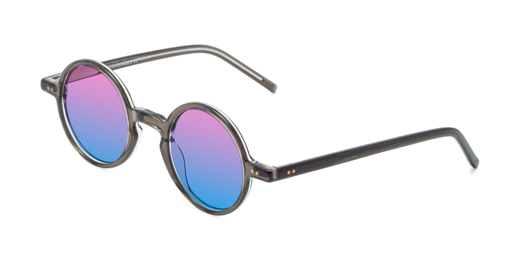Angle of Oakes in Ash Gray with Pink / Blue Gradient Lenses