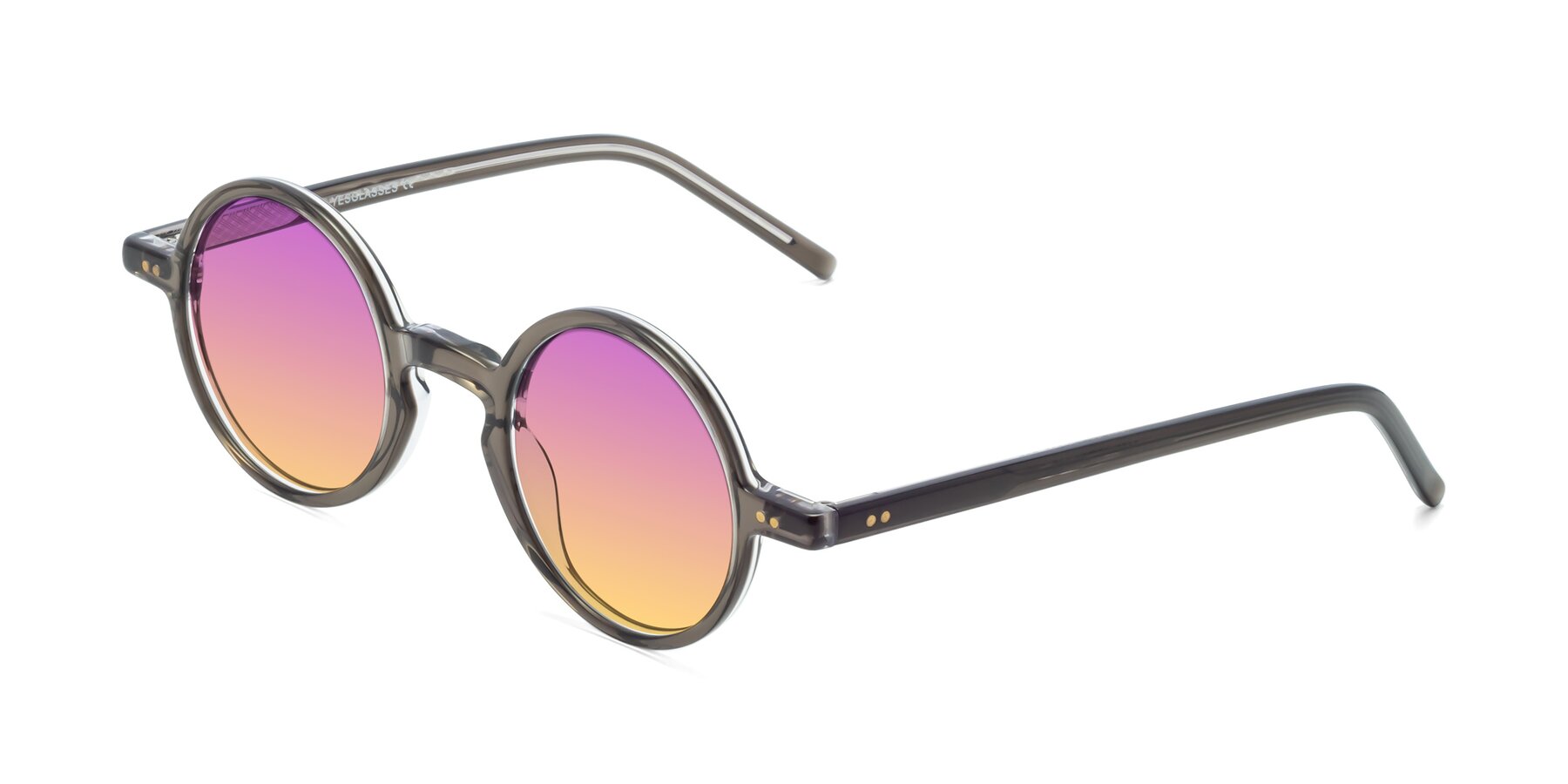 Angle of Oakes in Ash Gray with Purple / Yellow Gradient Lenses