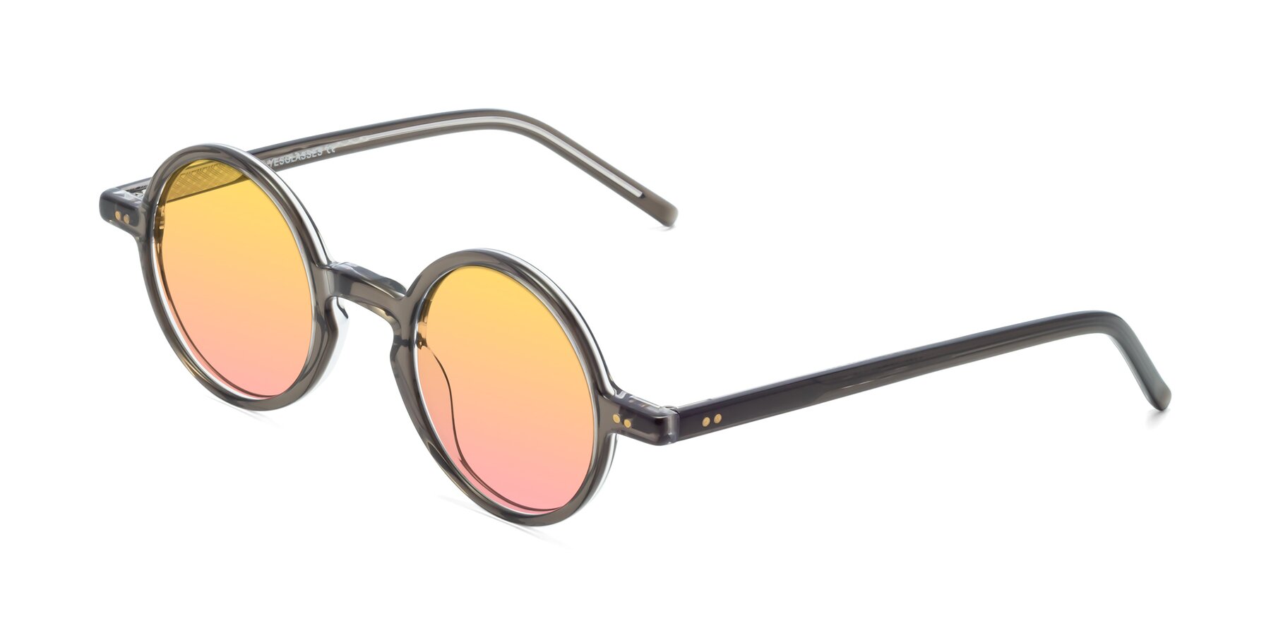 Angle of Oakes in Brownish Gray with Yellow / Pink Gradient Lenses