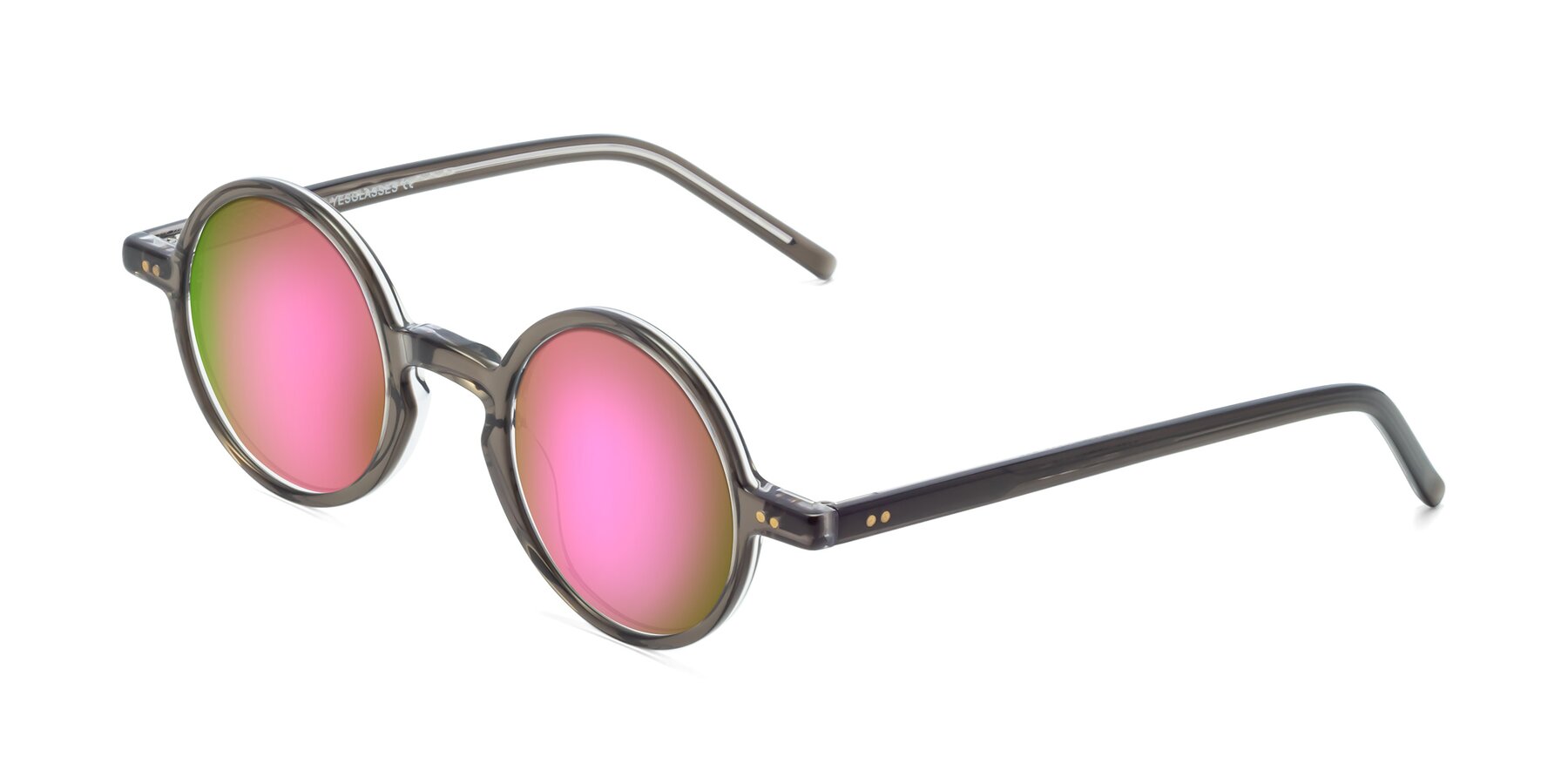 Angle of Oakes in Ash Gray with Pink Mirrored Lenses