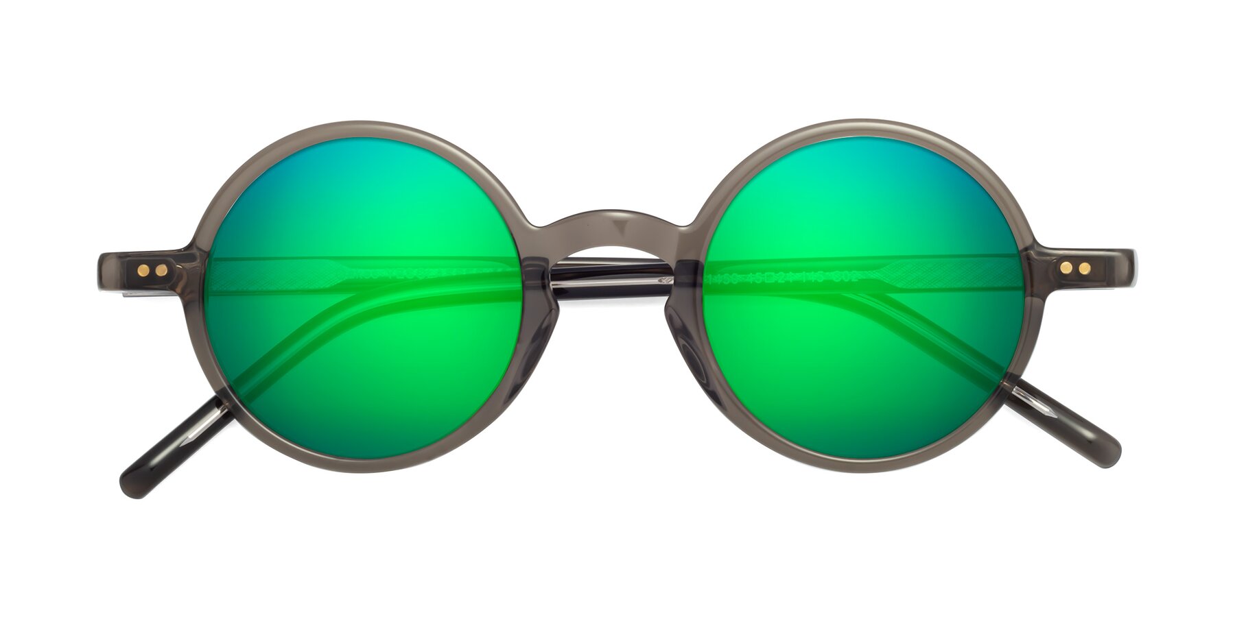 Folded Front of Oakes in Ash Gray with Green Mirrored Lenses