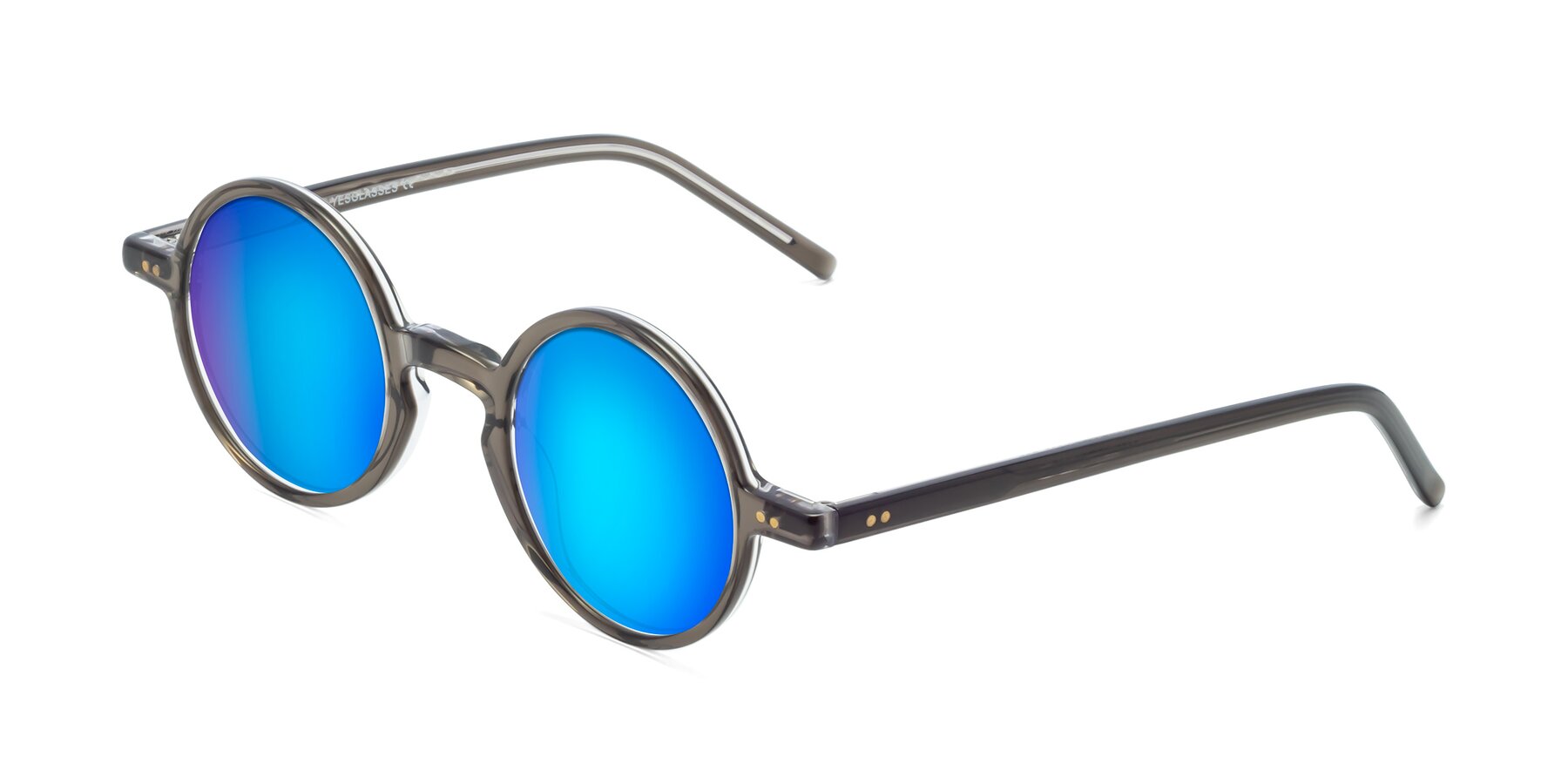 Angle of Oakes in Ash Gray with Blue Mirrored Lenses
