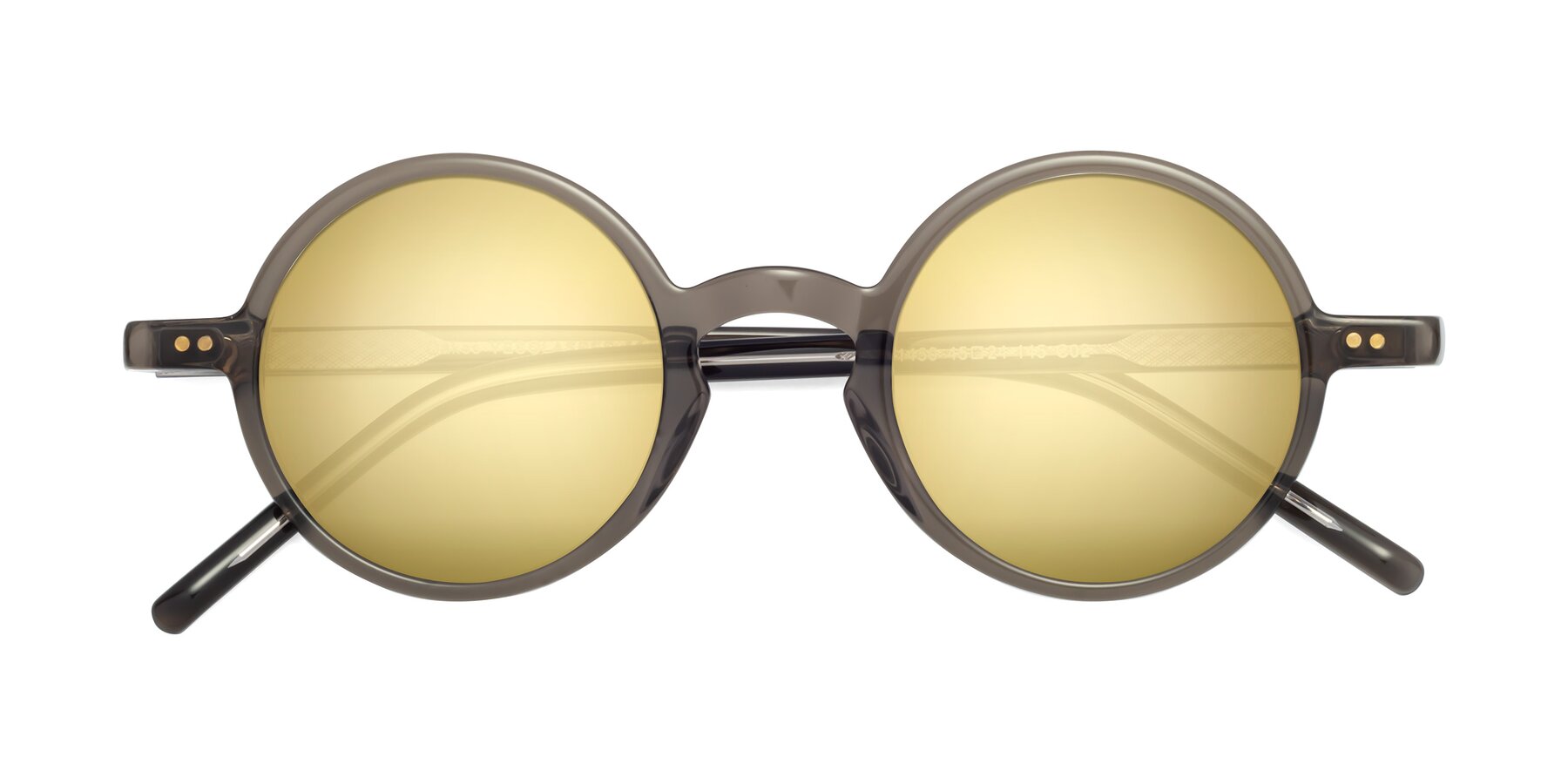 Folded Front of Oakes in Brownish Gray with Gold Mirrored Lenses