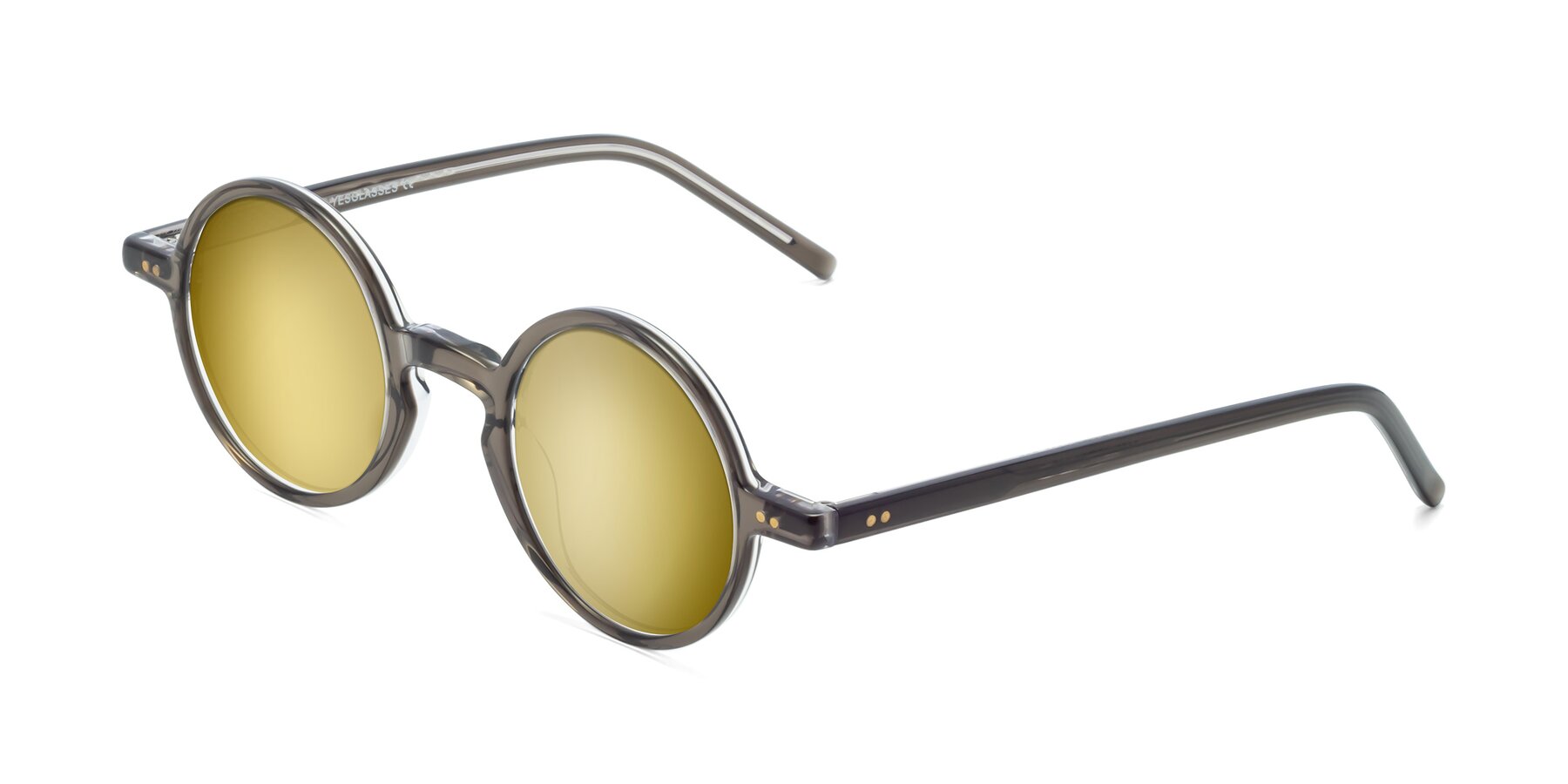Angle of Oakes in Brownish Gray with Gold Mirrored Lenses