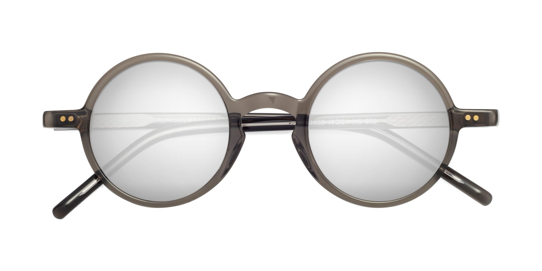 Folded Front of Oakes in Ash Gray with Silver Mirrored Lenses