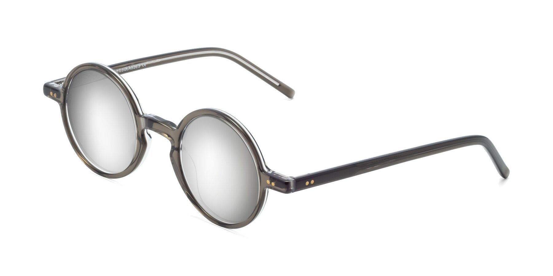 Angle of Oakes in Ash Gray with Silver Mirrored Lenses