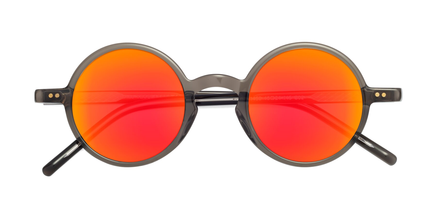 Folded Front of Oakes in Ash Gray with Red Gold Mirrored Lenses
