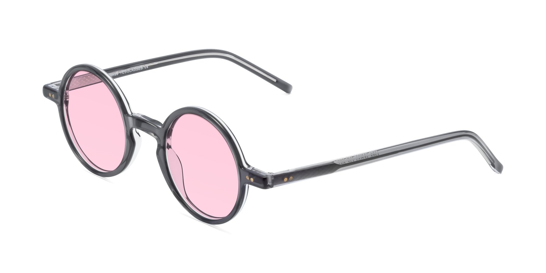 Angle of Oakes in Iron Gray with Light Pink Tinted Lenses