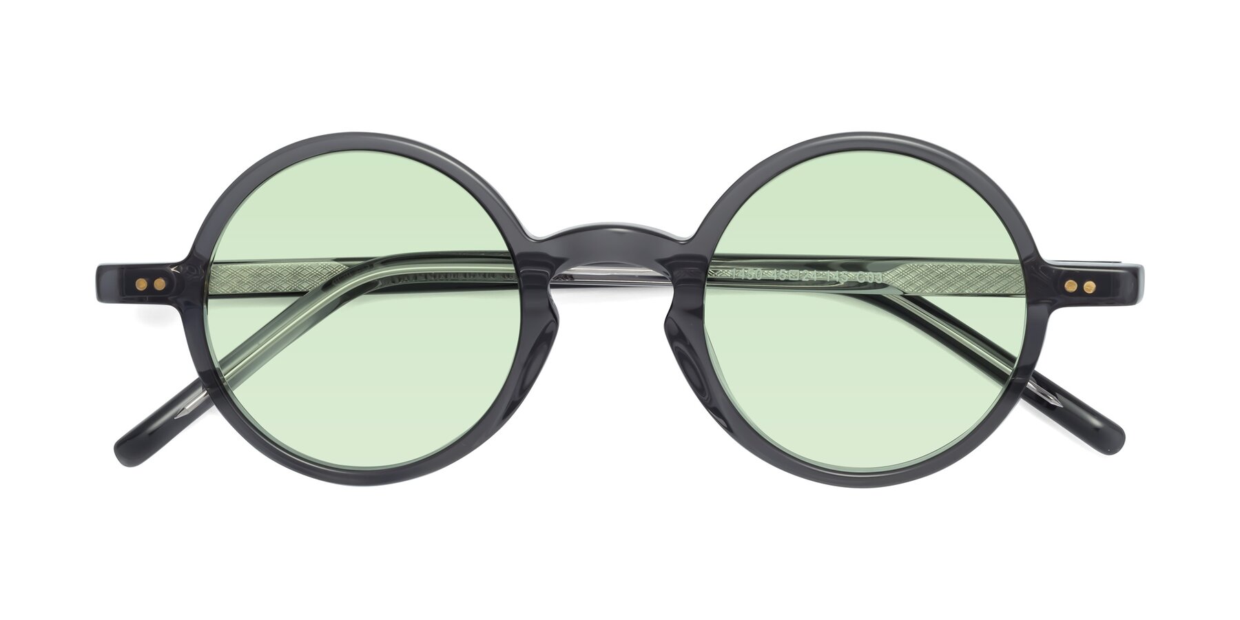 Folded Front of Oakes in Iron Gray with Light Green Tinted Lenses