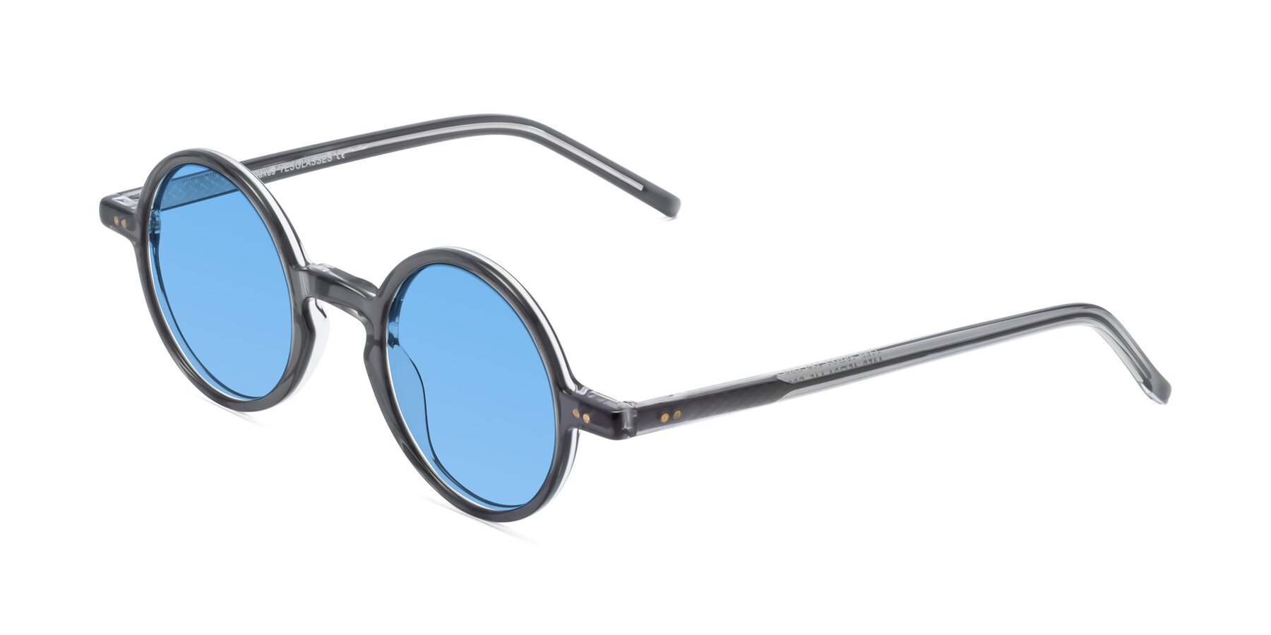 Angle of Oakes in Iron Gray with Medium Blue Tinted Lenses