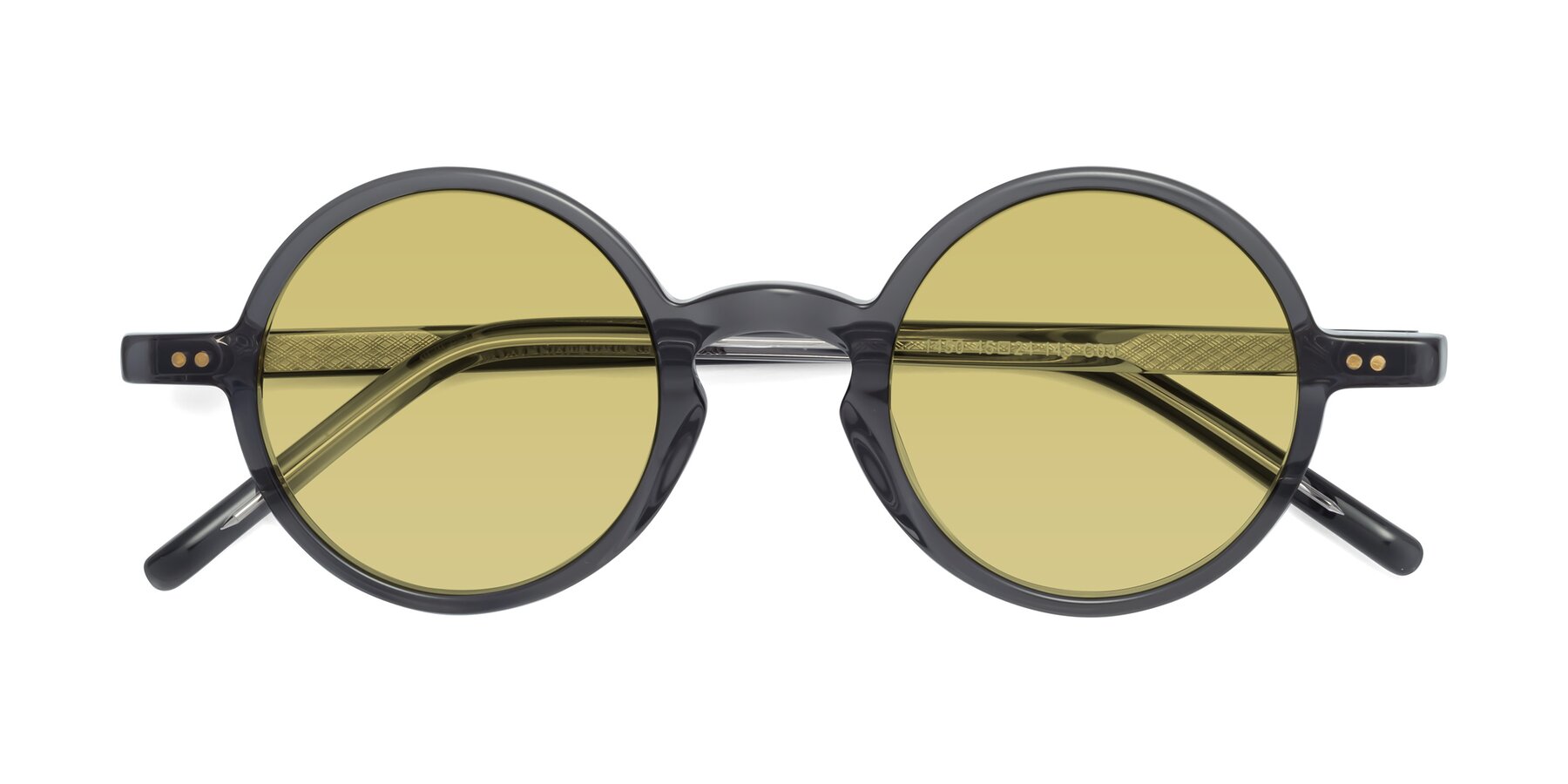 Folded Front of Oakes in Iron Gray with Medium Champagne Tinted Lenses