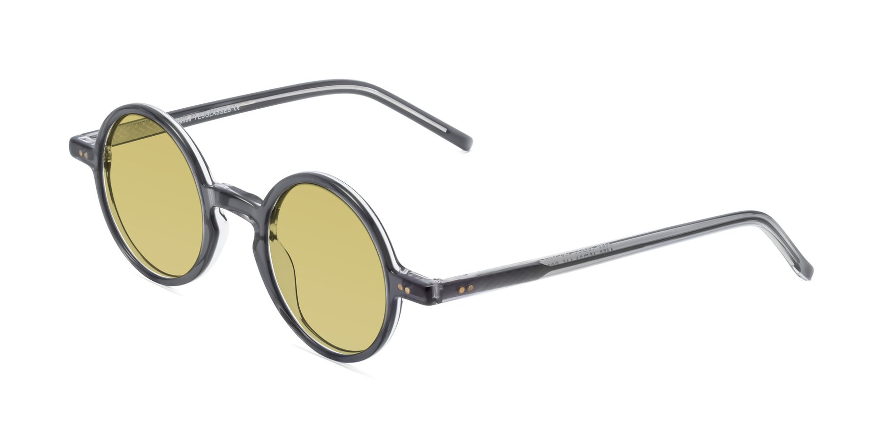 Angle of Oakes in Iron Gray with Medium Champagne Tinted Lenses