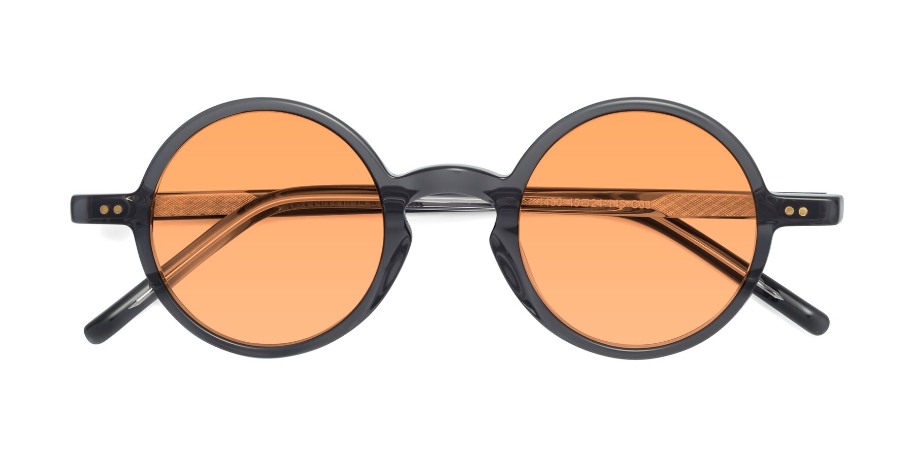 Folded Front of Oakes in Iron Gray with Medium Orange Tinted Lenses