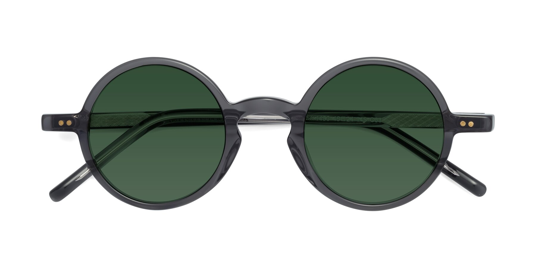 Folded Front of Oakes in Iron Gray with Green Tinted Lenses