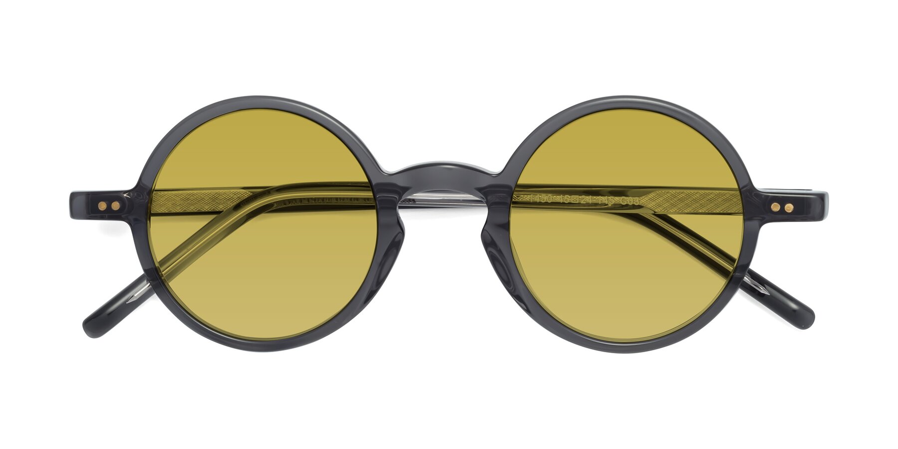 Folded Front of Oakes in Translucent Gray with Champagne Tinted Lenses