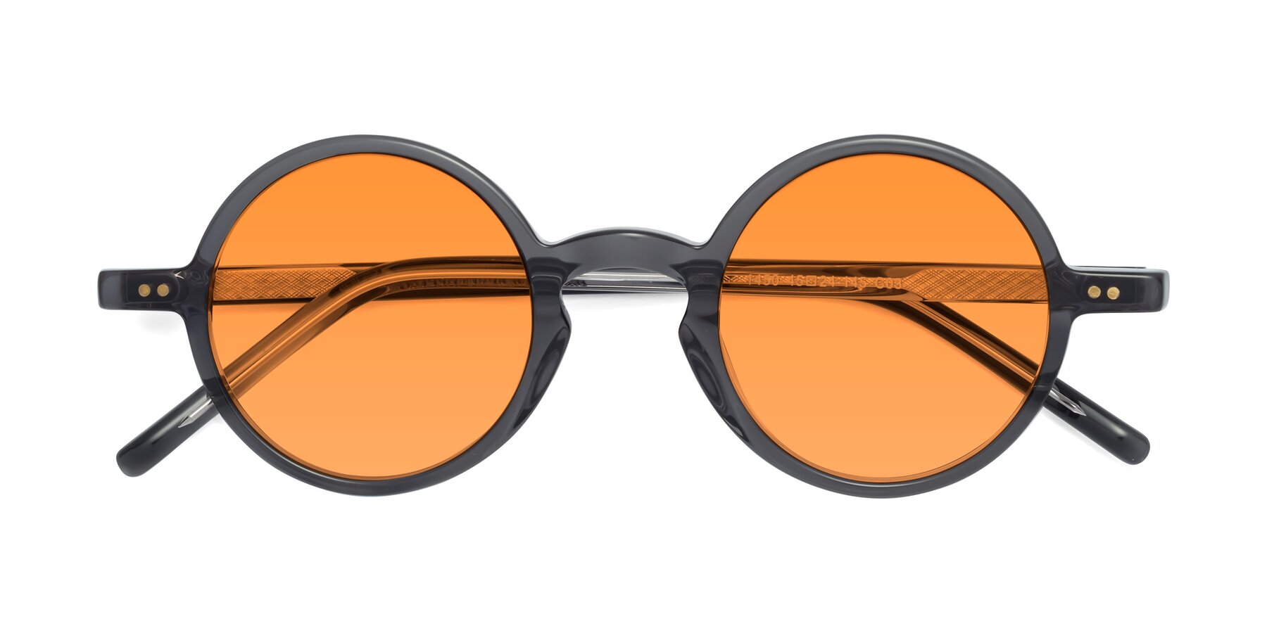 Folded Front of Oakes in Translucent Gray with Orange Tinted Lenses