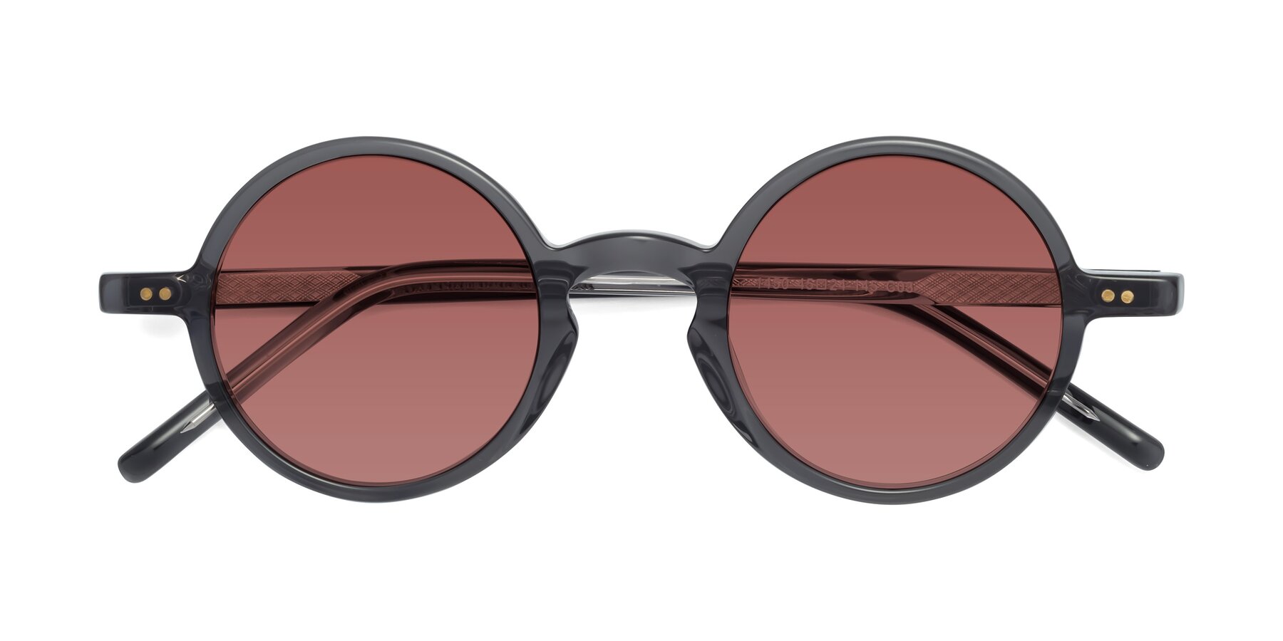 Folded Front of Oakes in Iron Gray with Garnet Tinted Lenses