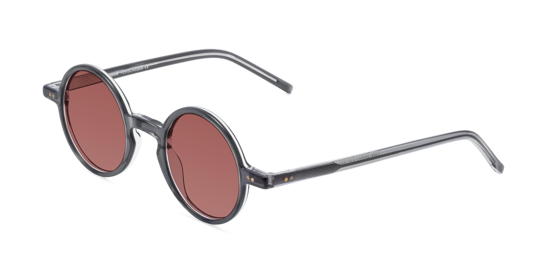 Angle of Oakes in Iron Gray with Garnet Tinted Lenses