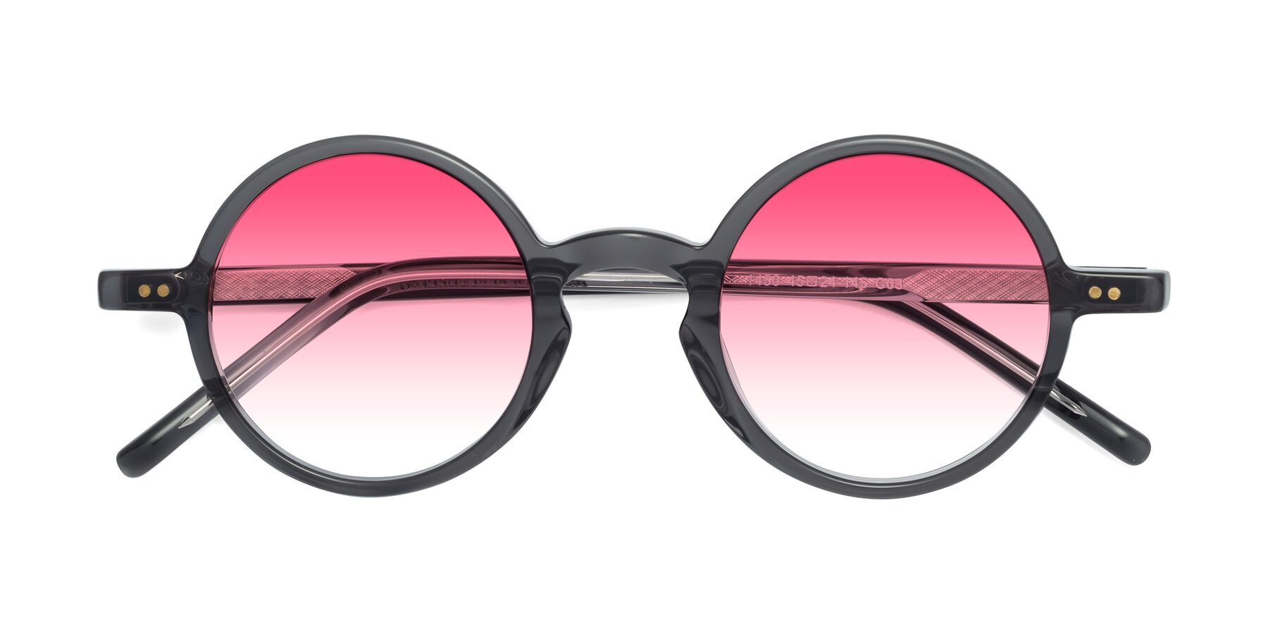Folded Front of Oakes in Iron Gray with Pink Gradient Lenses