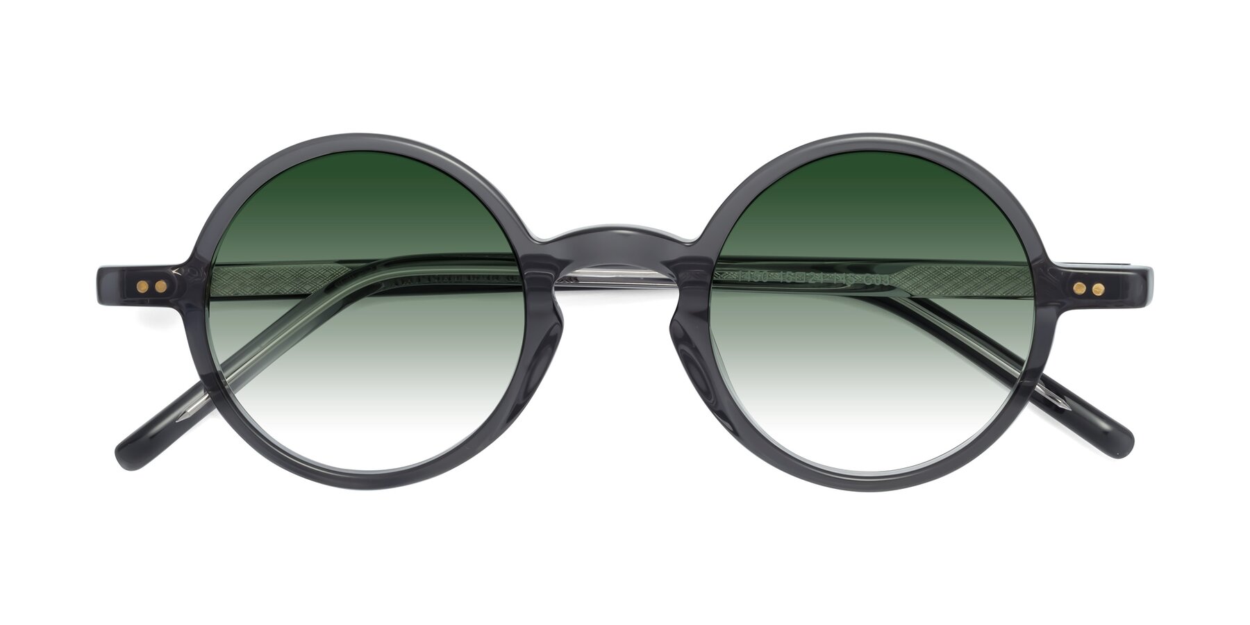 Folded Front of Oakes in Iron Gray with Green Gradient Lenses