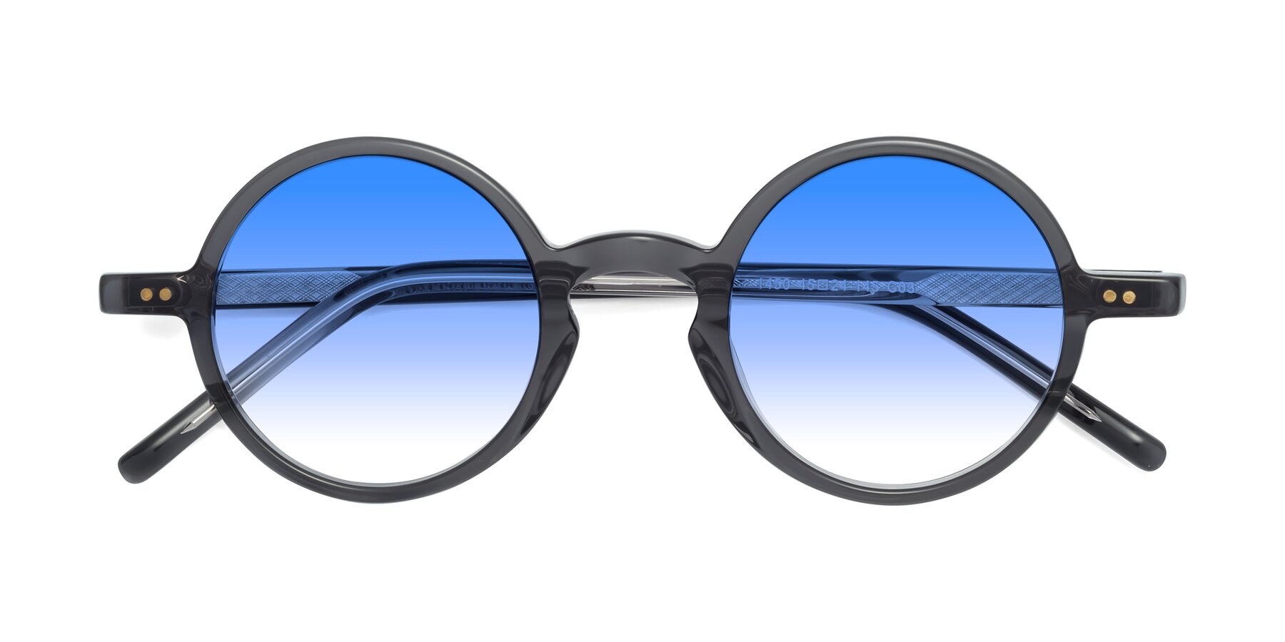 Folded Front of Oakes in Iron Gray with Blue Gradient Lenses