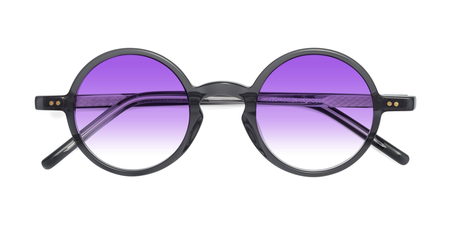 Folded Front of Oakes in Translucent Gray with Purple Gradient Lenses