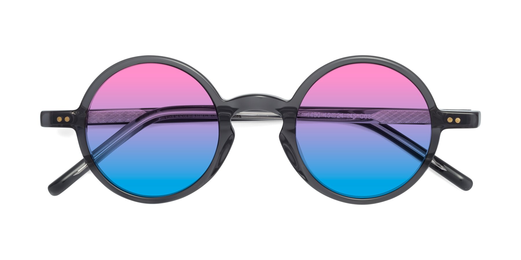 Folded Front of Oakes in Iron Gray with Pink / Blue Gradient Lenses