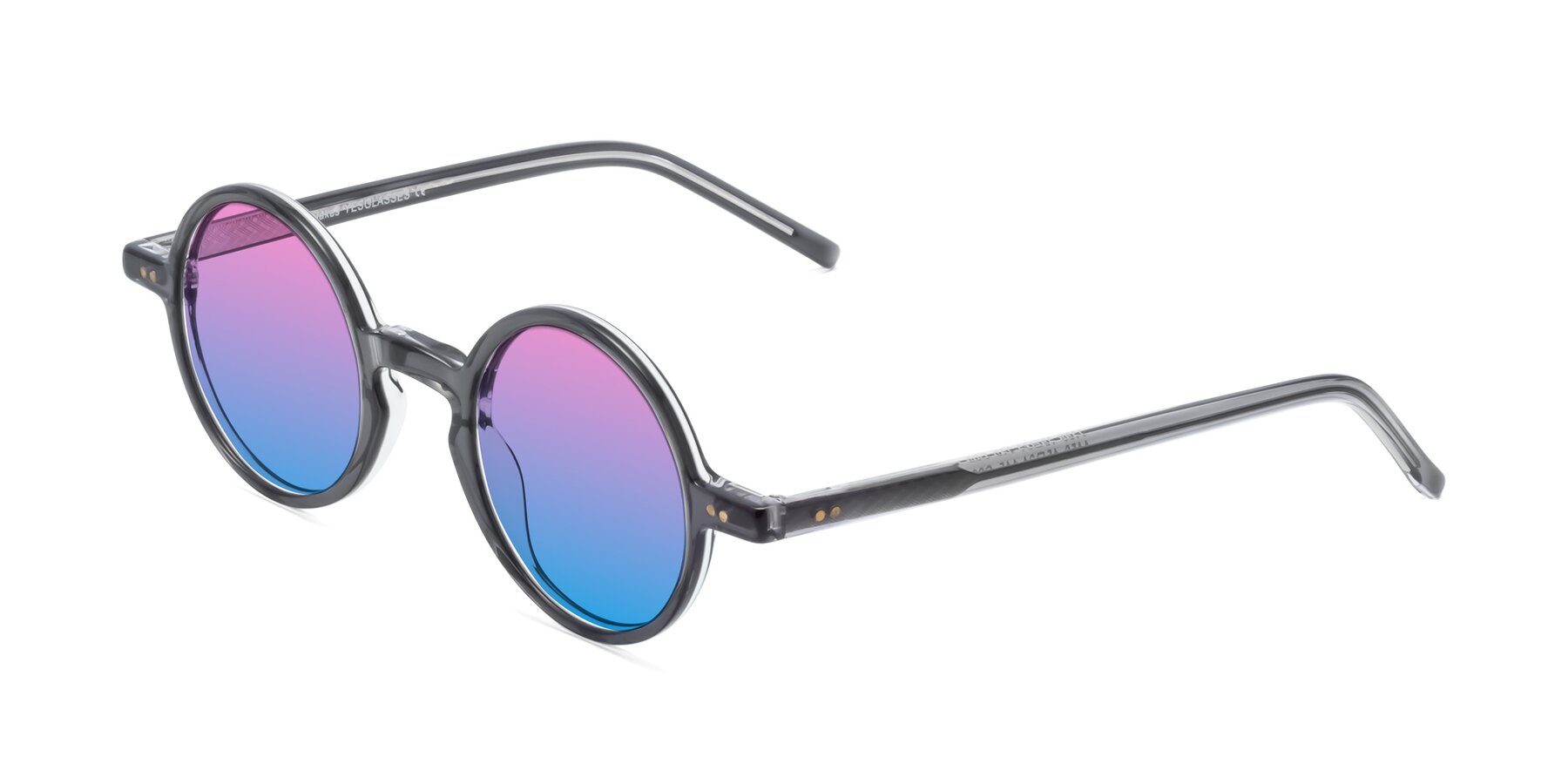 Angle of Oakes in Iron Gray with Pink / Blue Gradient Lenses