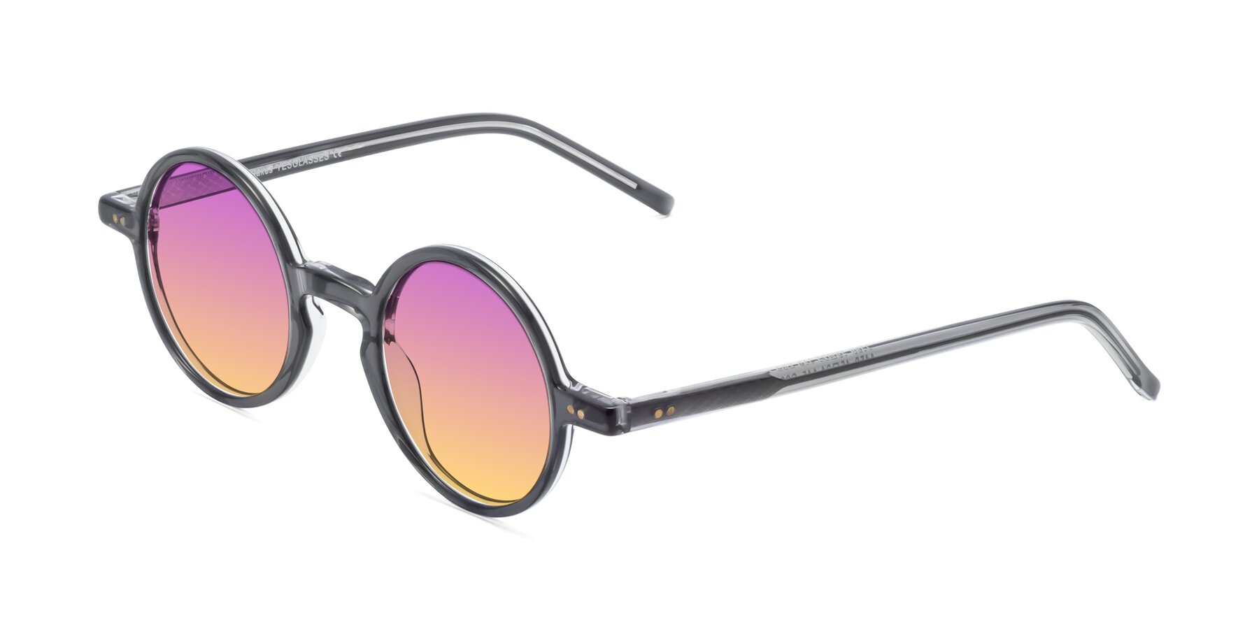 Angle of Oakes in Iron Gray with Purple / Yellow Gradient Lenses
