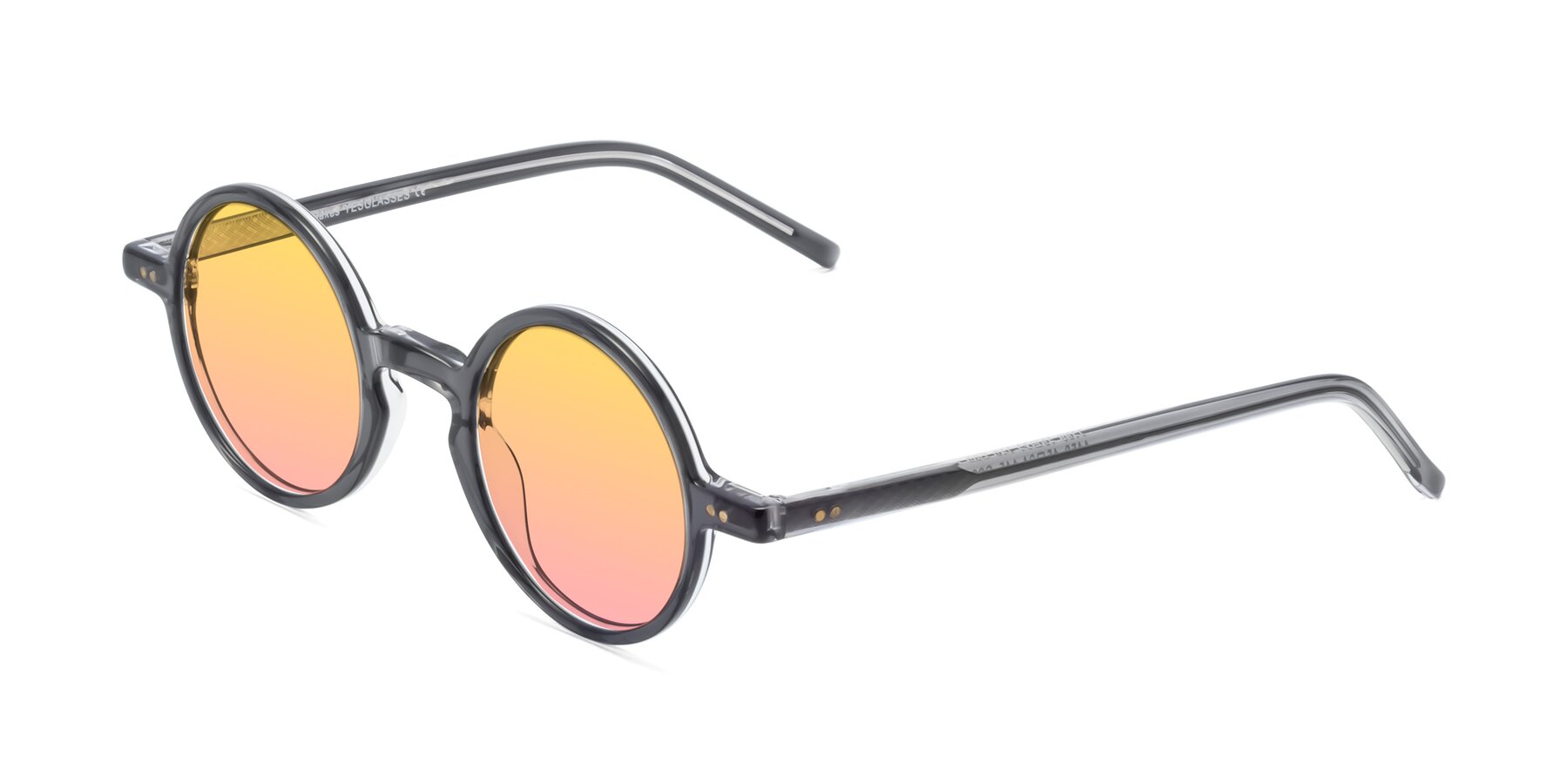 Angle of Oakes in Translucent Gray with Yellow / Pink Gradient Lenses