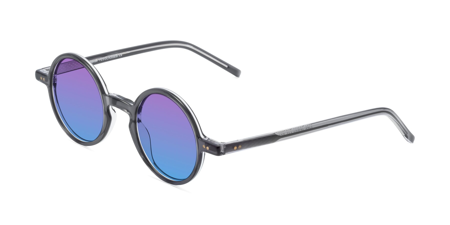 Angle of Oakes in Translucent Gray with Purple / Blue Gradient Lenses