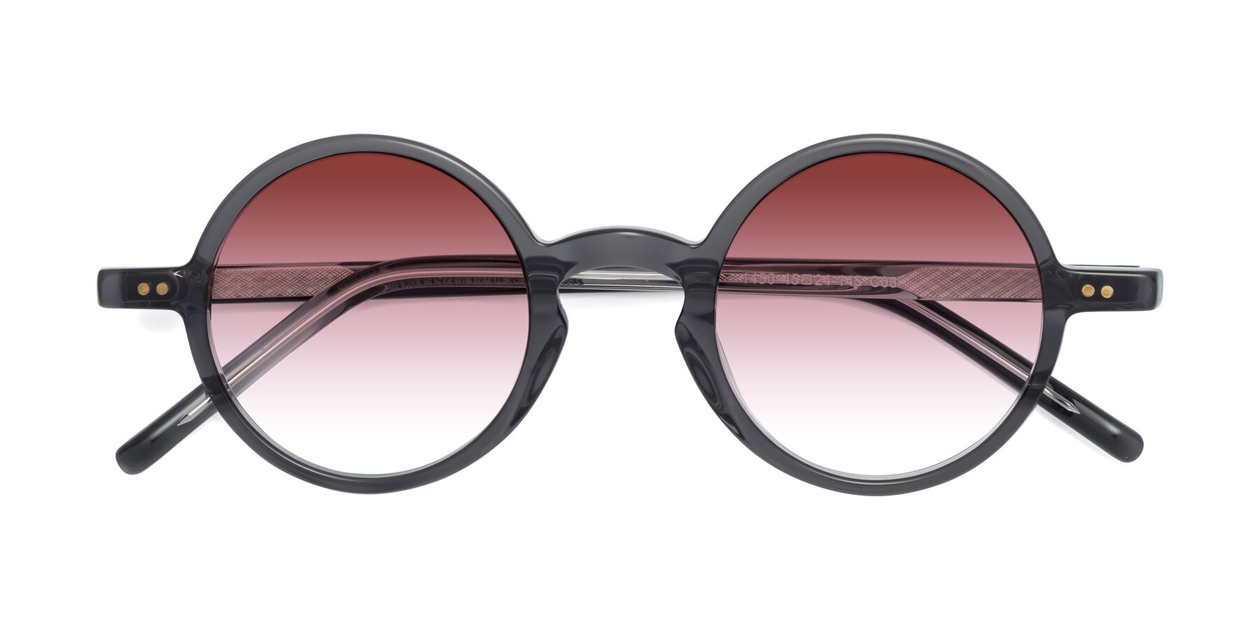 Folded Front of Oakes in Iron Gray with Garnet Gradient Lenses