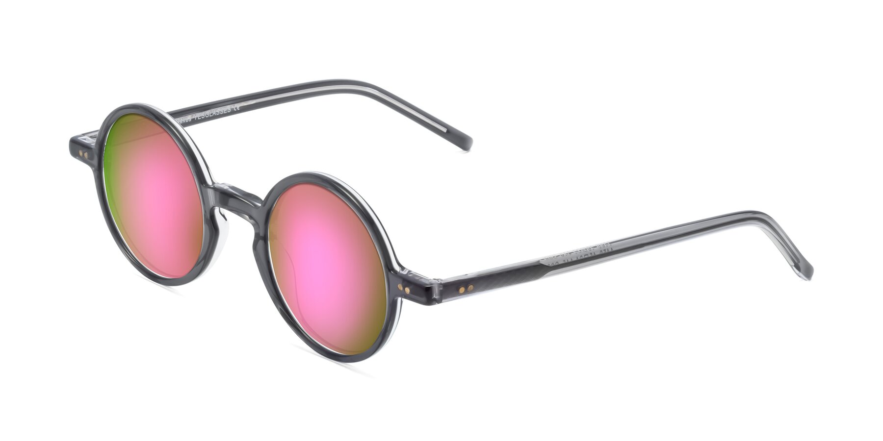 Angle of Oakes in Iron Gray with Pink Mirrored Lenses