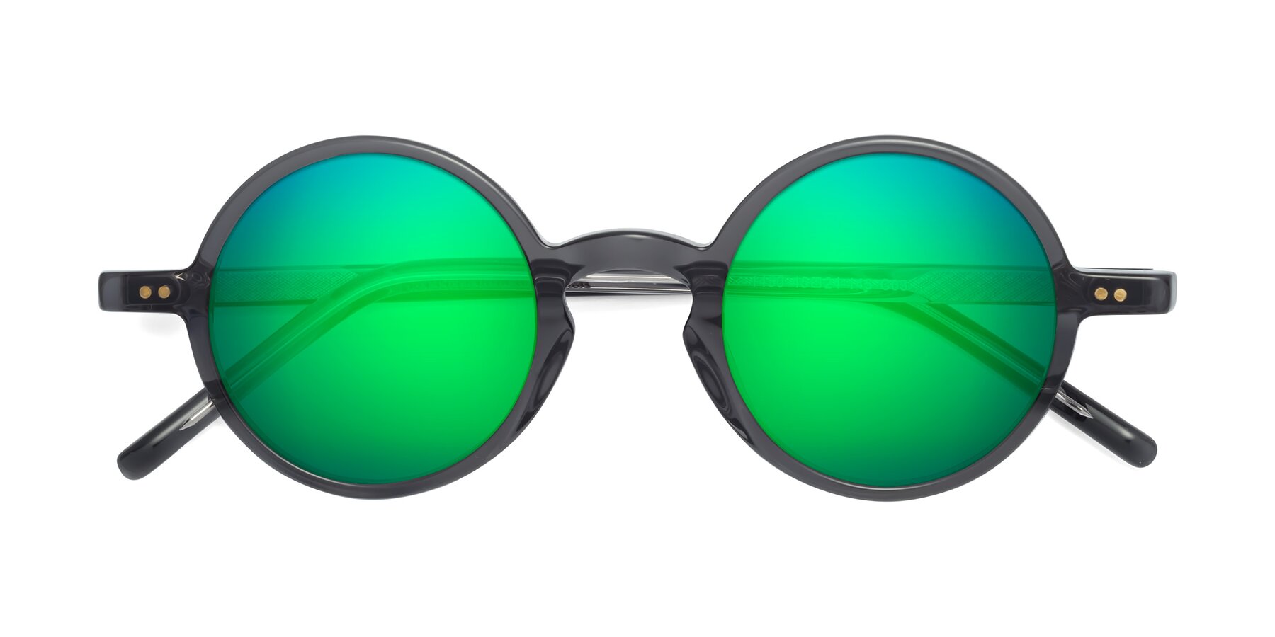 Folded Front of Oakes in Iron Gray with Green Mirrored Lenses
