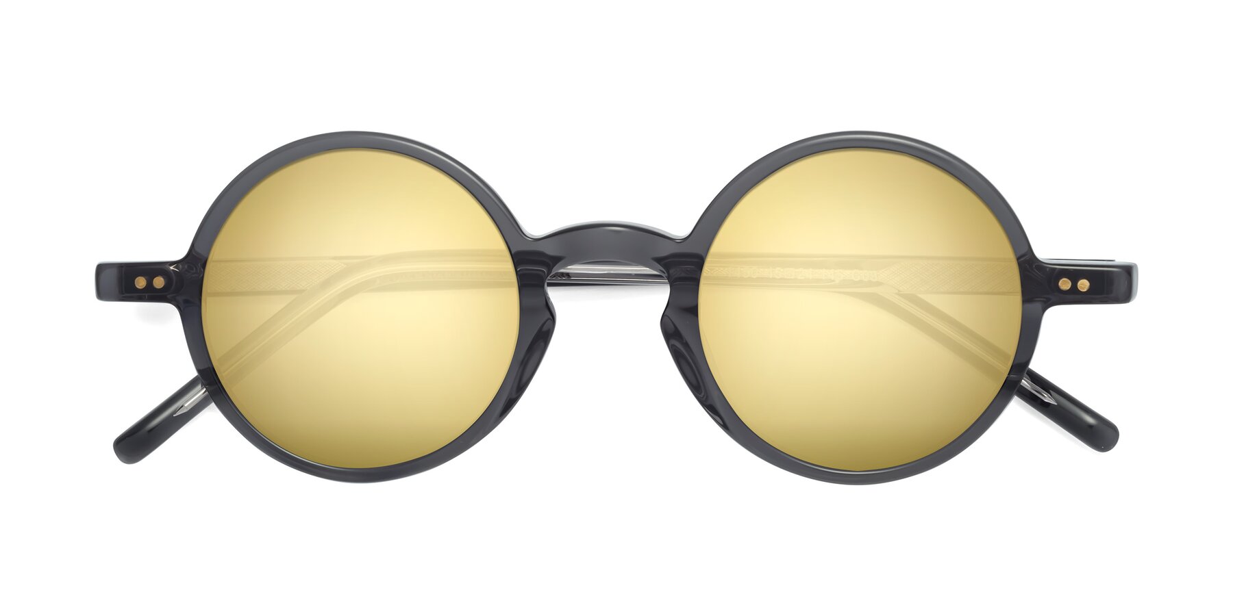 Folded Front of Oakes in Iron Gray with Gold Mirrored Lenses