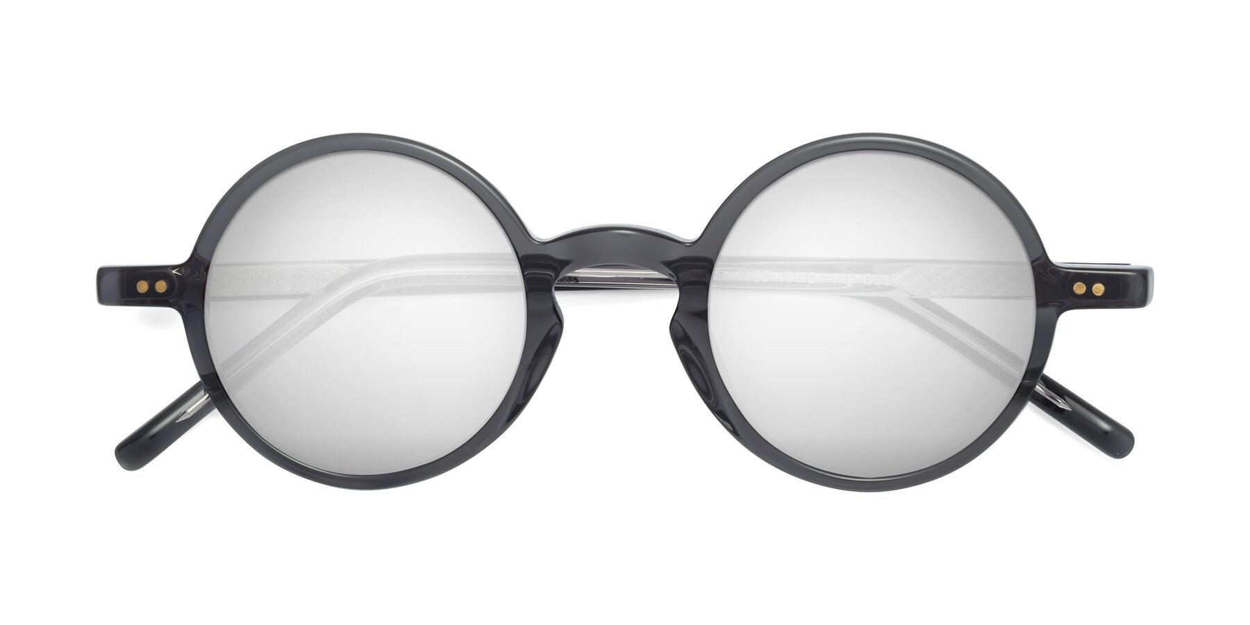 Folded Front of Oakes in Iron Gray with Silver Mirrored Lenses