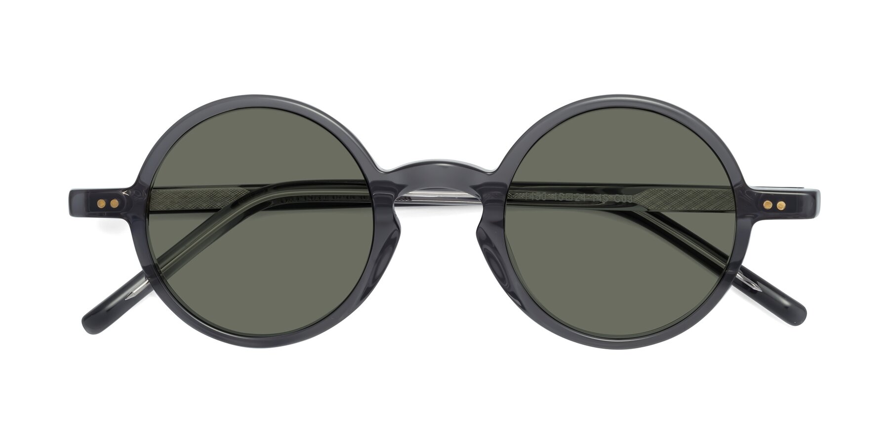 Folded Front of Oakes in Translucent Gray with Gray Polarized Lenses