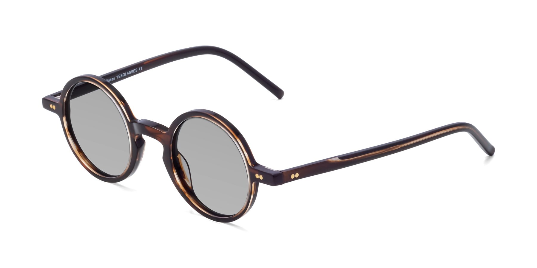 Angle of Oakes in Deep Brown Tortoise with Light Gray Tinted Lenses