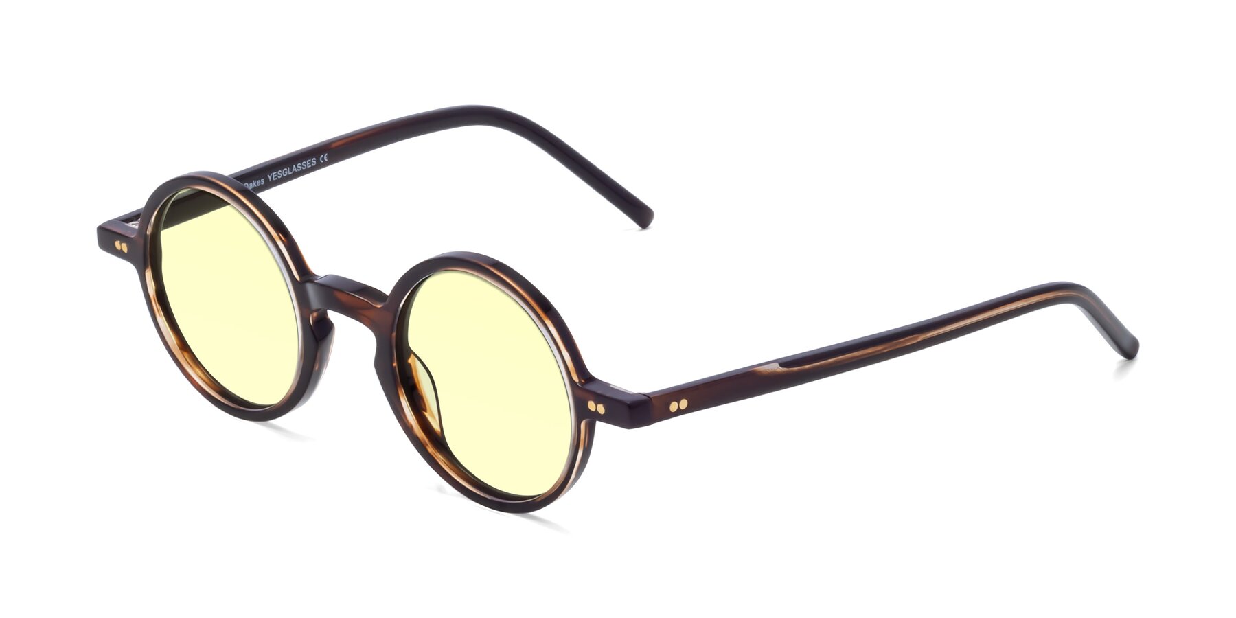 Angle of Oakes in Deep Brown Tortoise with Light Yellow Tinted Lenses