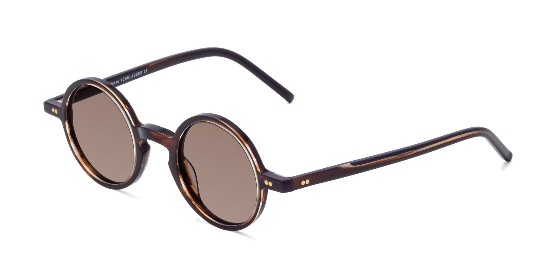 Angle of Oakes in Deep Brown Tortoise with Medium Brown Tinted Lenses