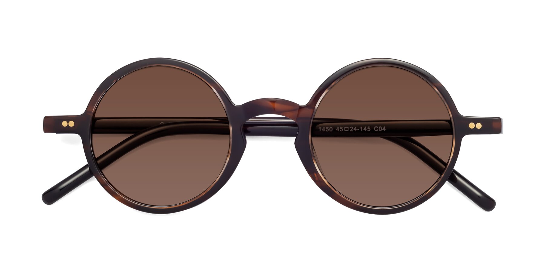 Folded Front of Oakes in Deep Brown Tortoise with Brown Tinted Lenses