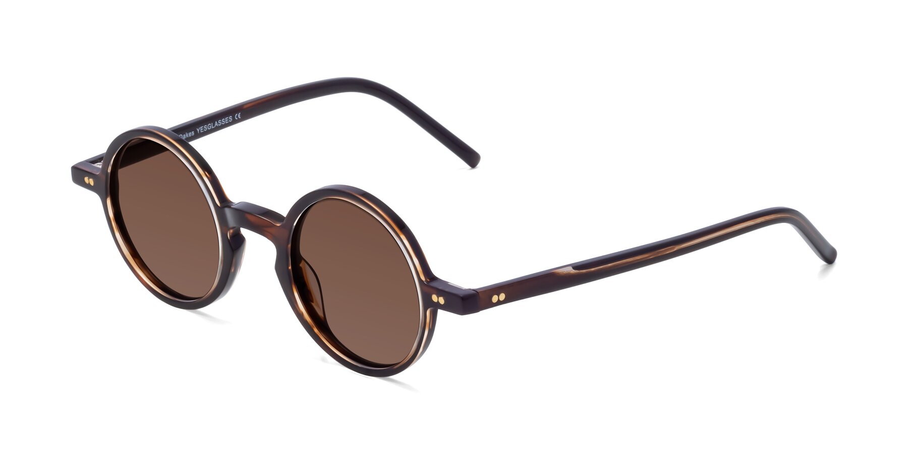 Angle of Oakes in Deep Brown Tortoise with Brown Tinted Lenses