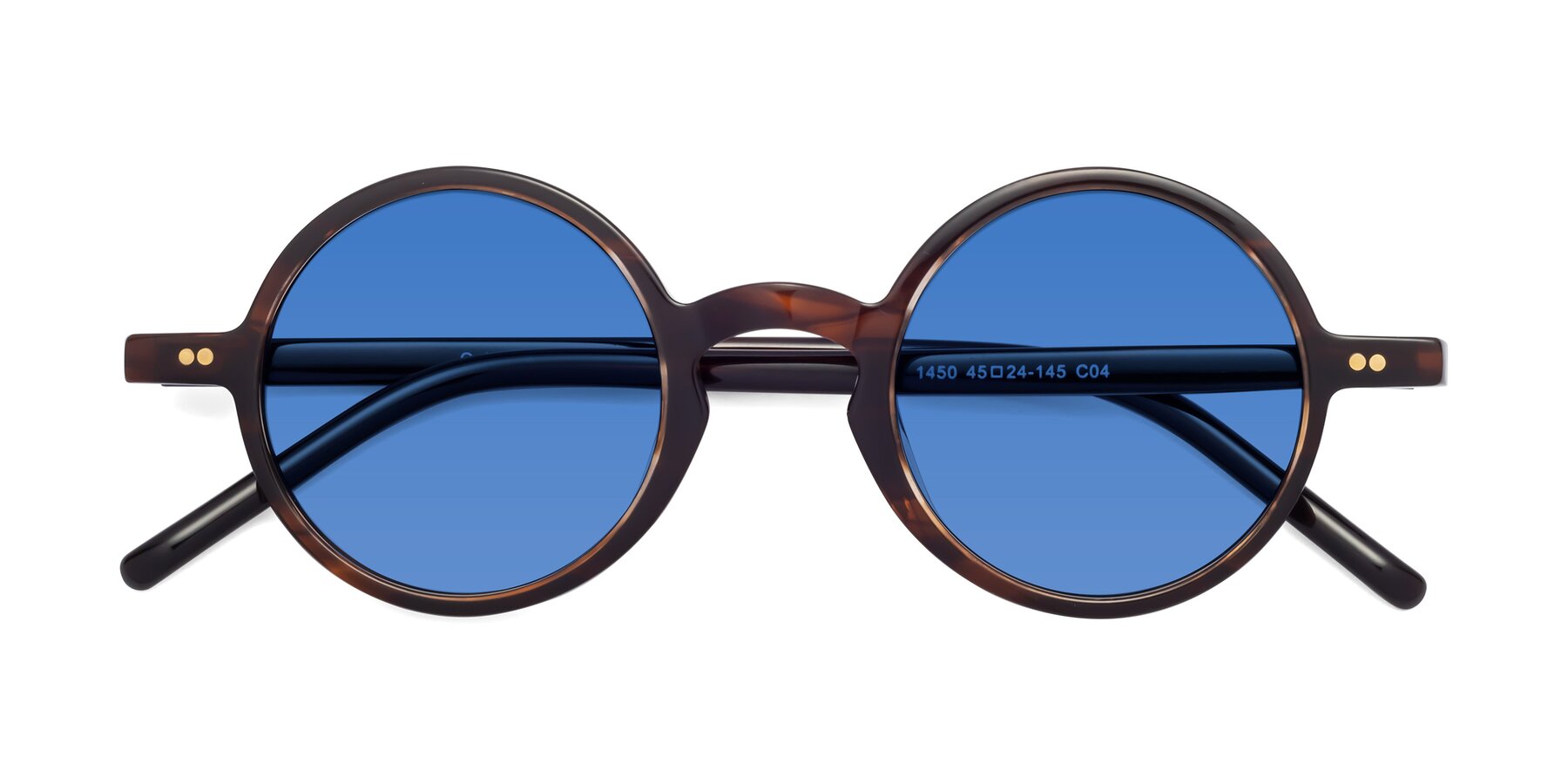 Folded Front of Oakes in Coffee with Blue Tinted Lenses