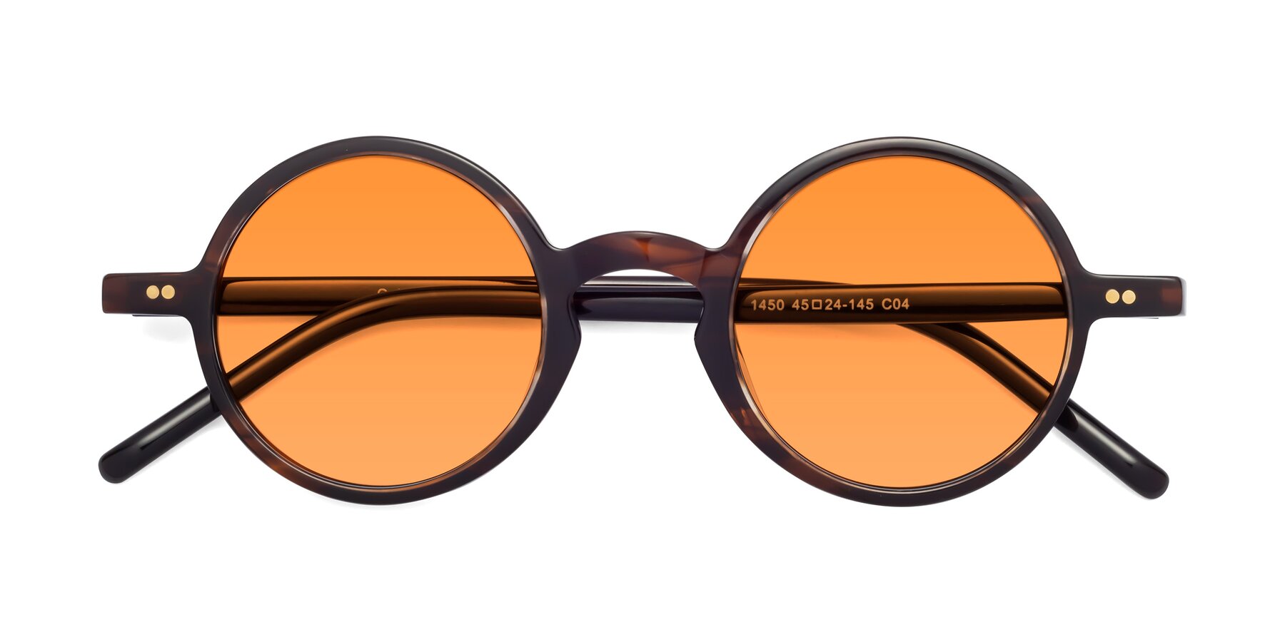 Folded Front of Oakes in Coffee with Orange Tinted Lenses