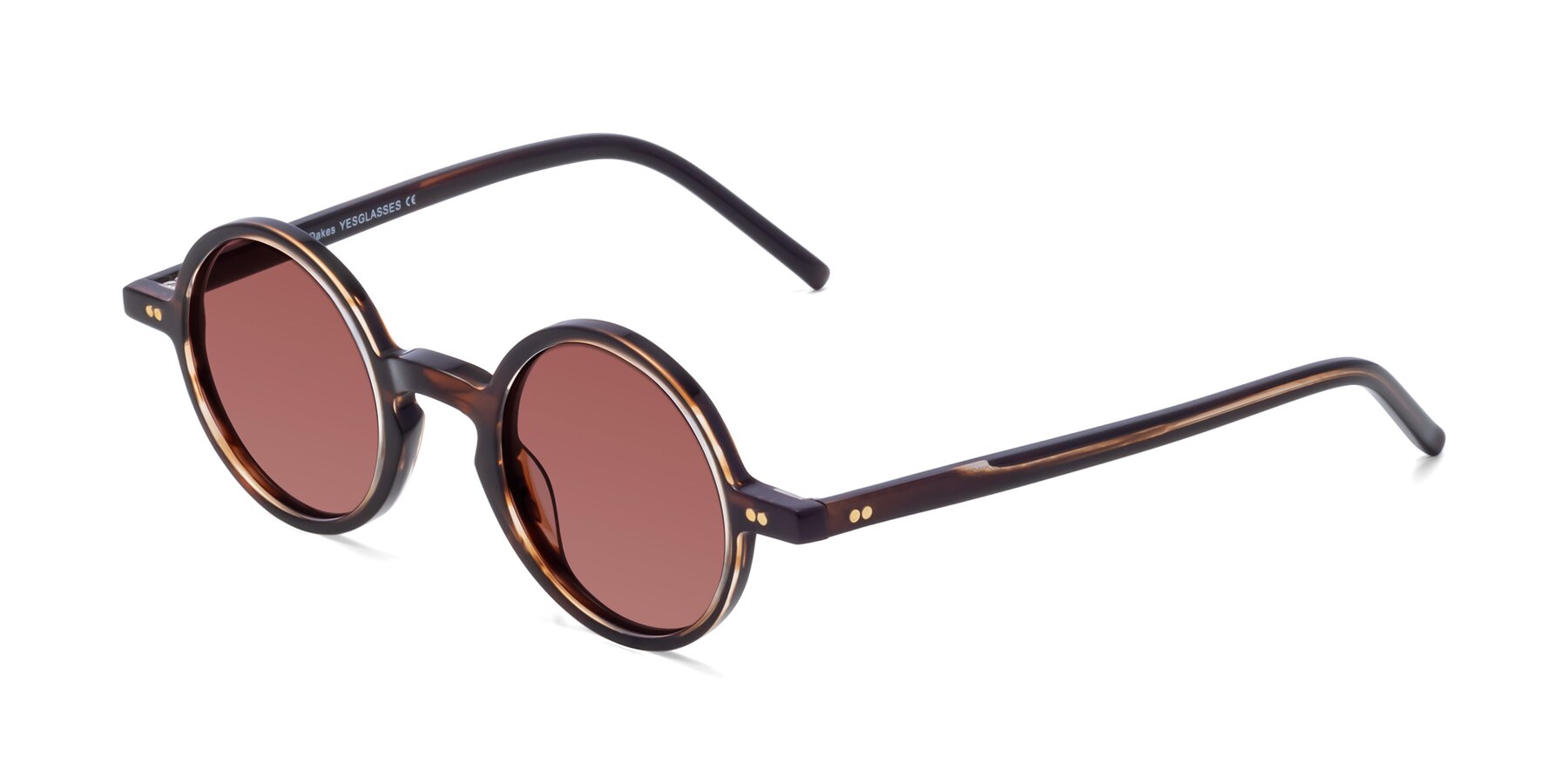 Angle of Oakes in Deep Brown Tortoise with Garnet Tinted Lenses