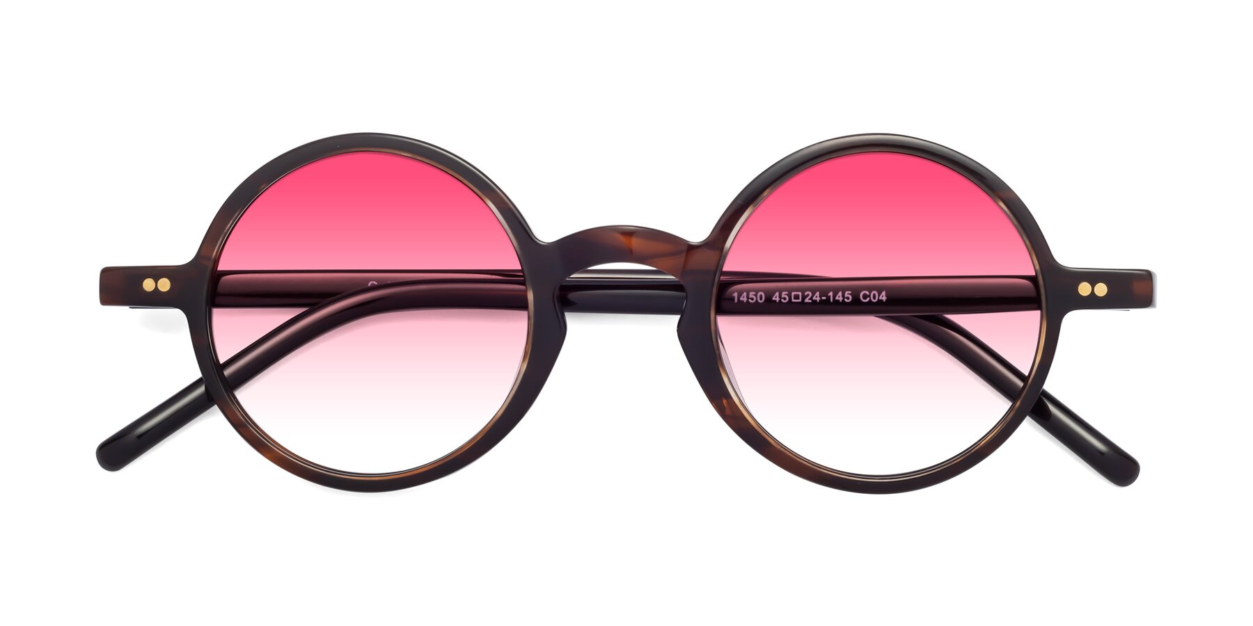 Folded Front of Oakes in Deep Brown Tortoise with Pink Gradient Lenses