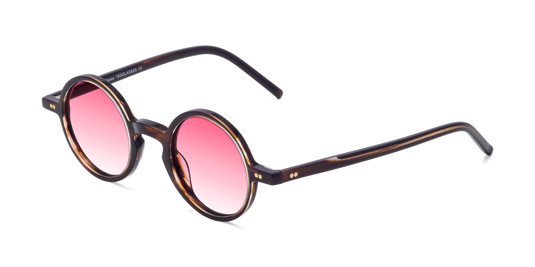 Angle of Oakes in Deep Brown Tortoise with Pink Gradient Lenses