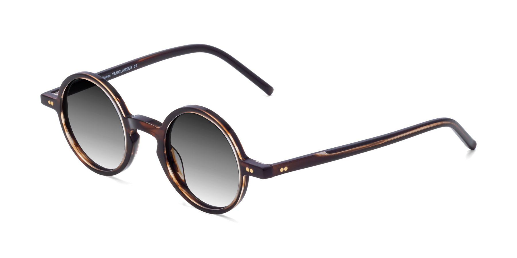 Angle of Oakes in Deep Brown Tortoise with Gray Gradient Lenses