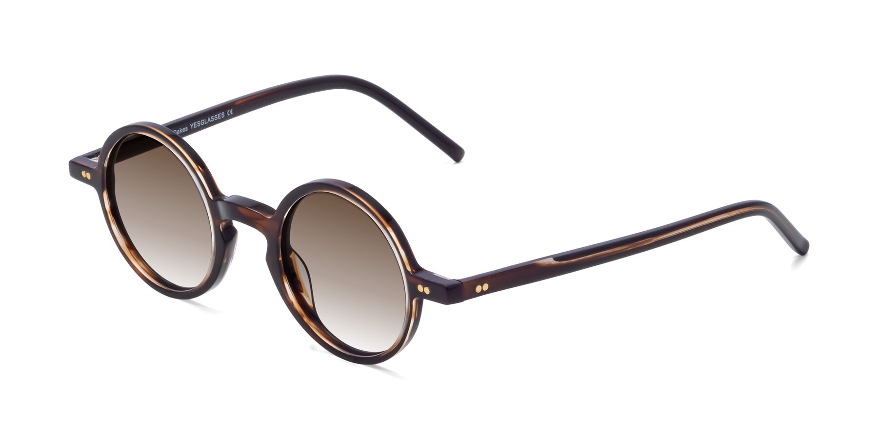 Angle of Oakes in Deep Brown Tortoise with Brown Gradient Lenses