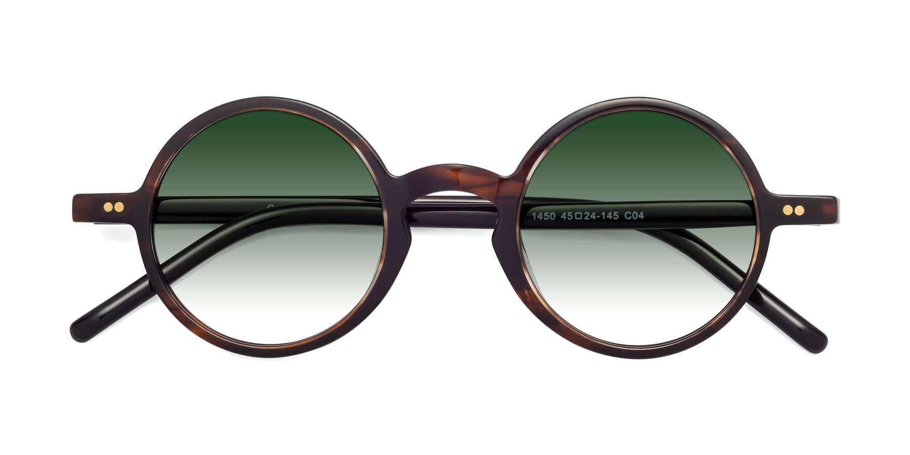 Folded Front of Oakes in Deep Brown Tortoise with Green Gradient Lenses